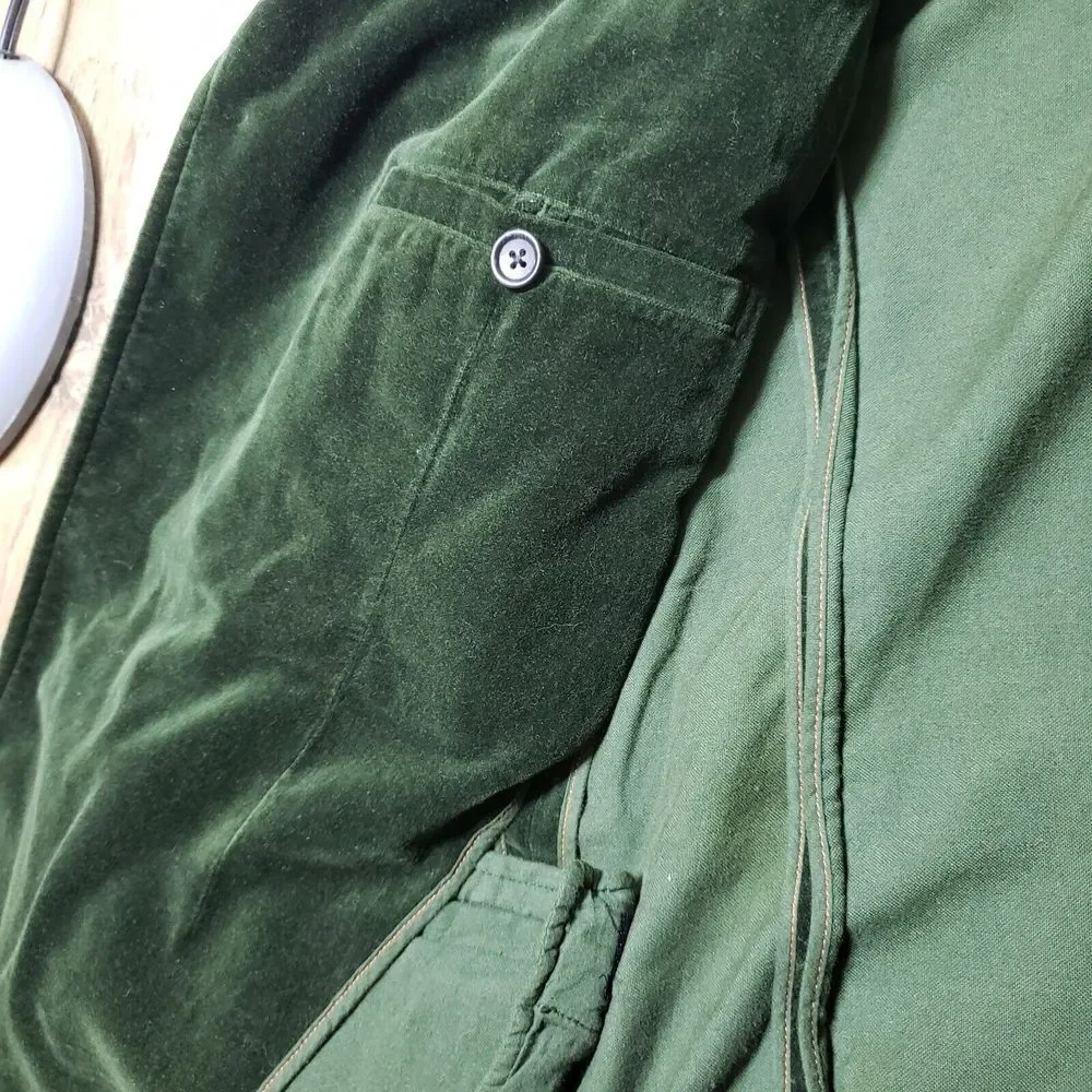 J. Crew Men's Dark Green Velvet Blazer